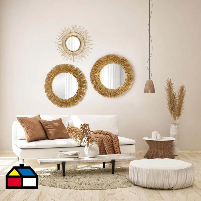 HOMY - Set 3 espejos Boho
