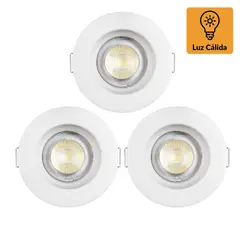 DAIRU - Set 3 Spots LED empotrado 5W Luz Cálida Circular Blanco