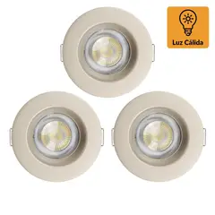 DAIRU - Set 3 Spots LED empotrado 5W Luz Cálida Circular Satinado