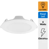 Panel Led Spot Empotrado Circular Blanco 6W Luz Cálida
