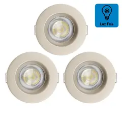 DAIRU - Set 3 Spots LED empotrado 5W Luz Fría Circular Satinado