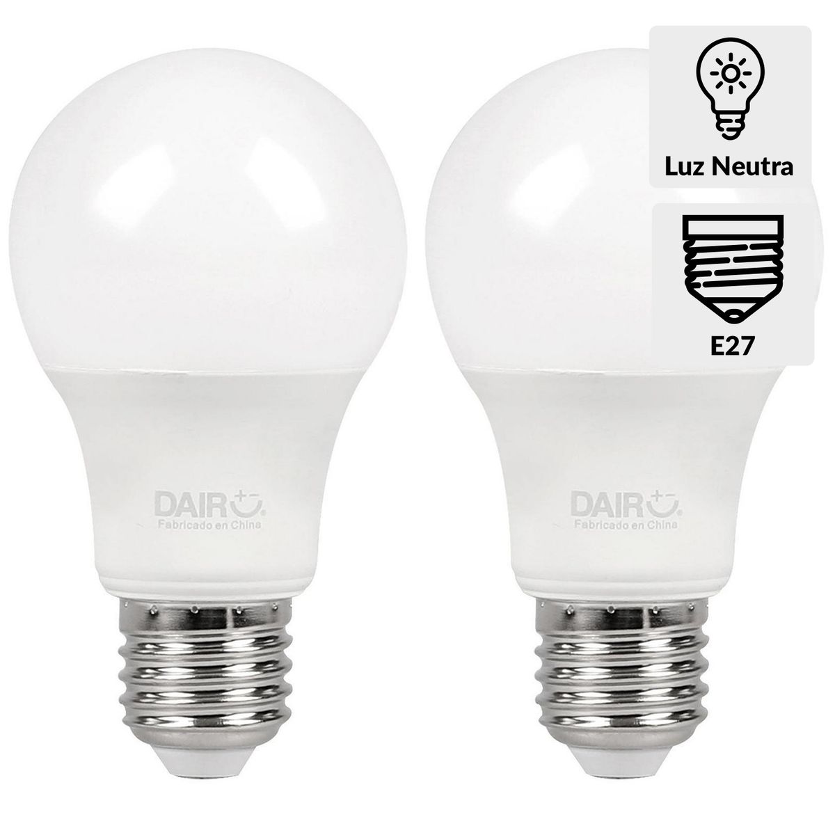DAIRU - Pack 2 Ampolletas Led 100 W E27 1350 lm Luz Neutro