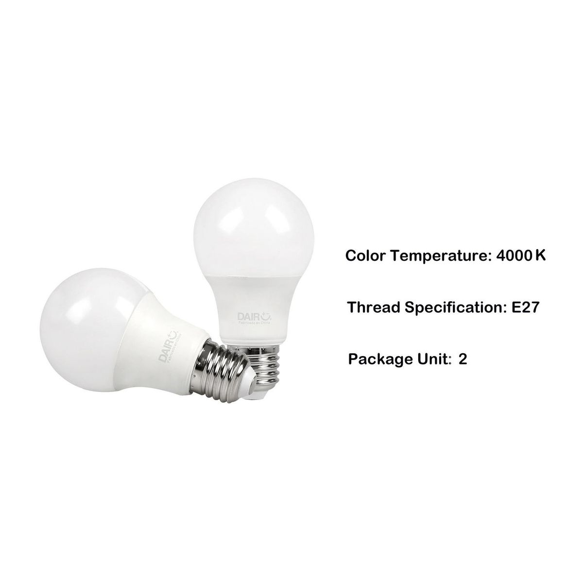 DAIRU - Pack 2 Ampolletas Led 100 W E27 1350 lm Luz Neutro