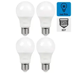 DAIRU - Pack 4 Ampolletas Led 12 W E27 1350 lm Luz Fría