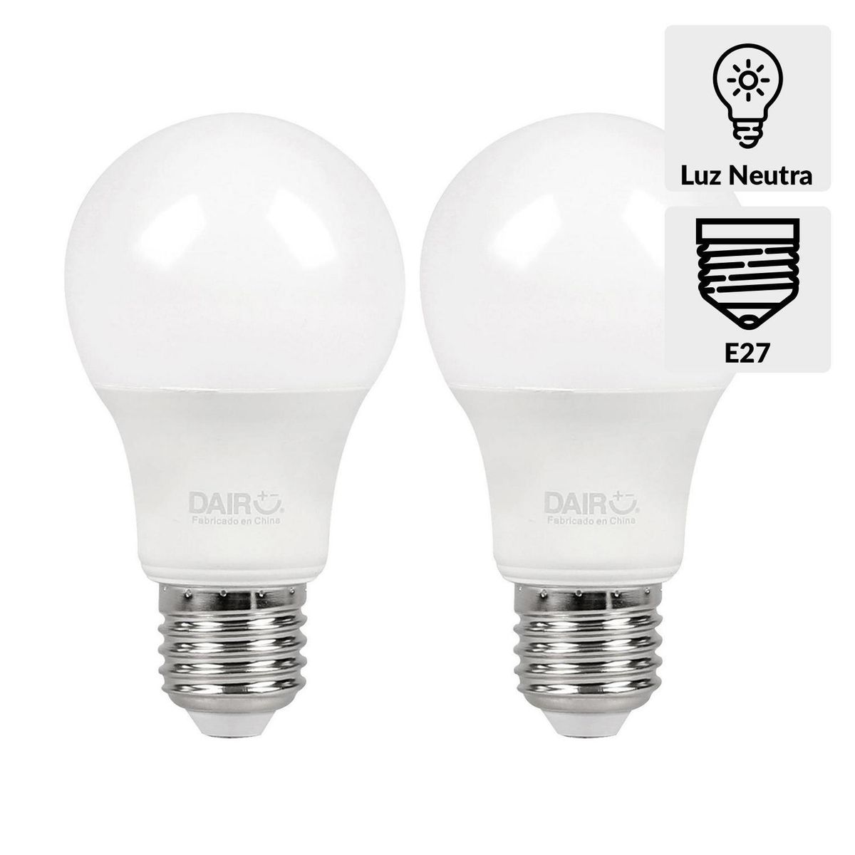 DAIRU - Pack 2 Ampolletas Led 75 W E27 1060 lm Luz Neutro