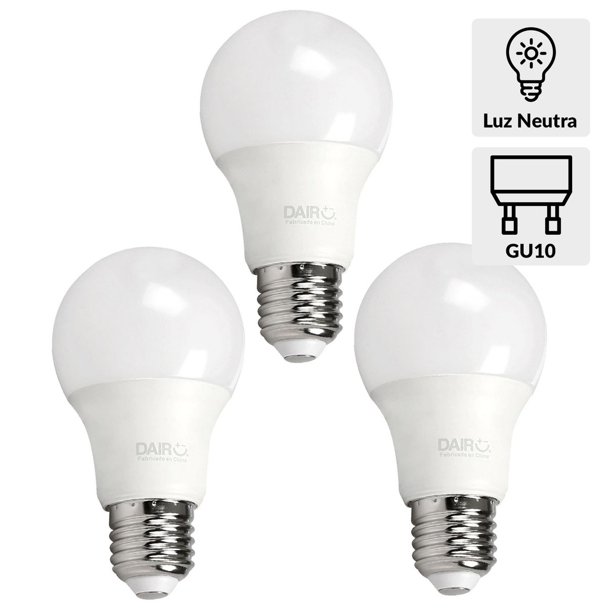 DAIRU - Pack 3 Ampolletas Led 100 W E27 1350 lm Luz Neutro