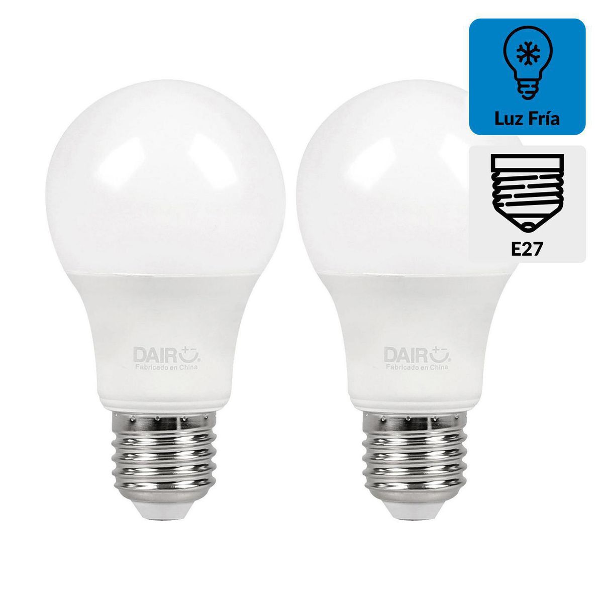 DAIRU - Pack 2 Ampolletas Led 12 W E27 1350 lm Luz Fría