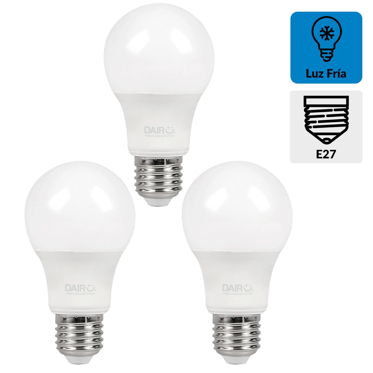 DAIRU - Pack 3 Ampolletas Led 100 W E27 1350 lm Luz Fría