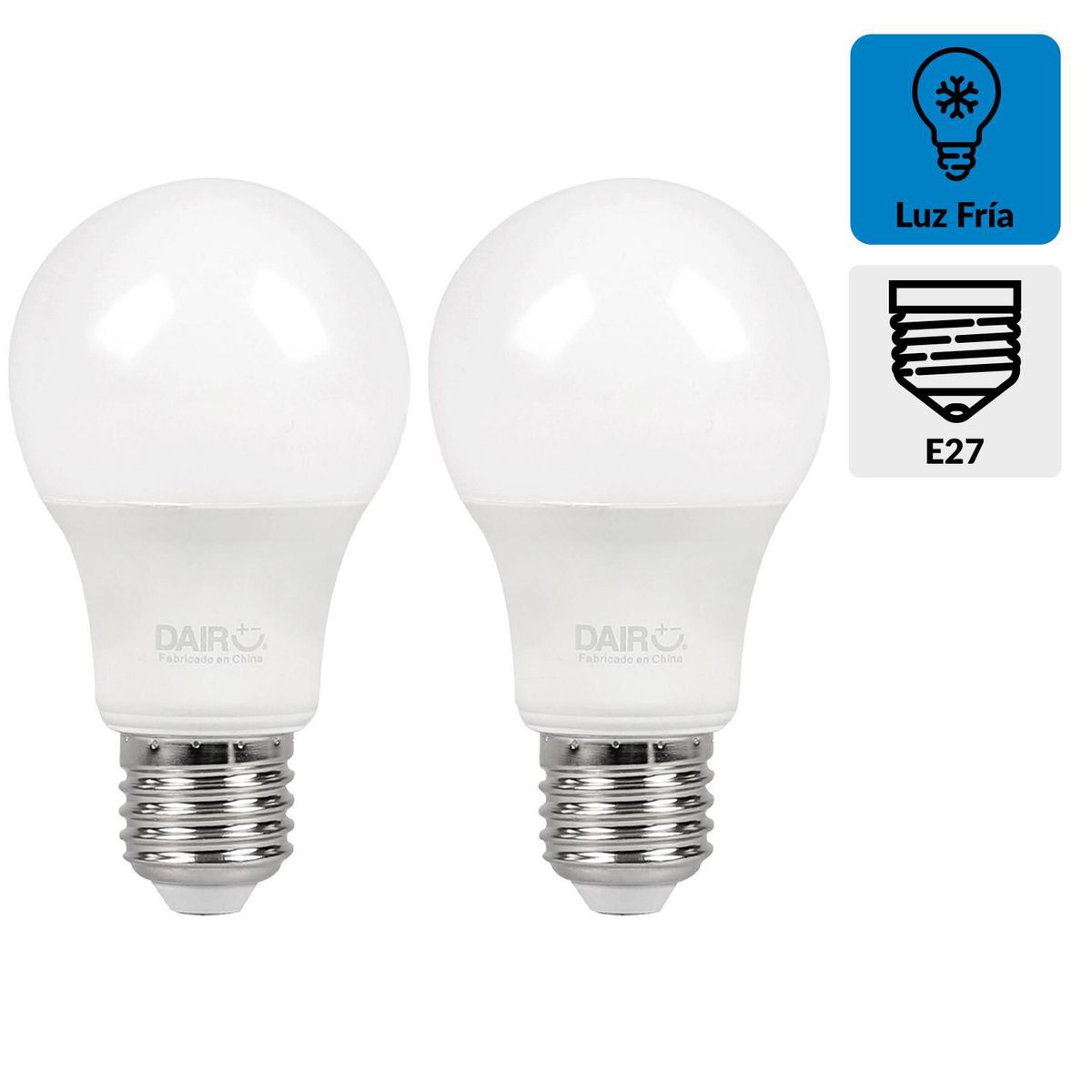 DAIRU - Pack 2 Ampolletas Led 7.5 W E27 806 lm Luz Fría