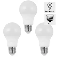 DAIRU - Pack 3 Ampolletas Led 60 W E27 806 lm Luz Neutro