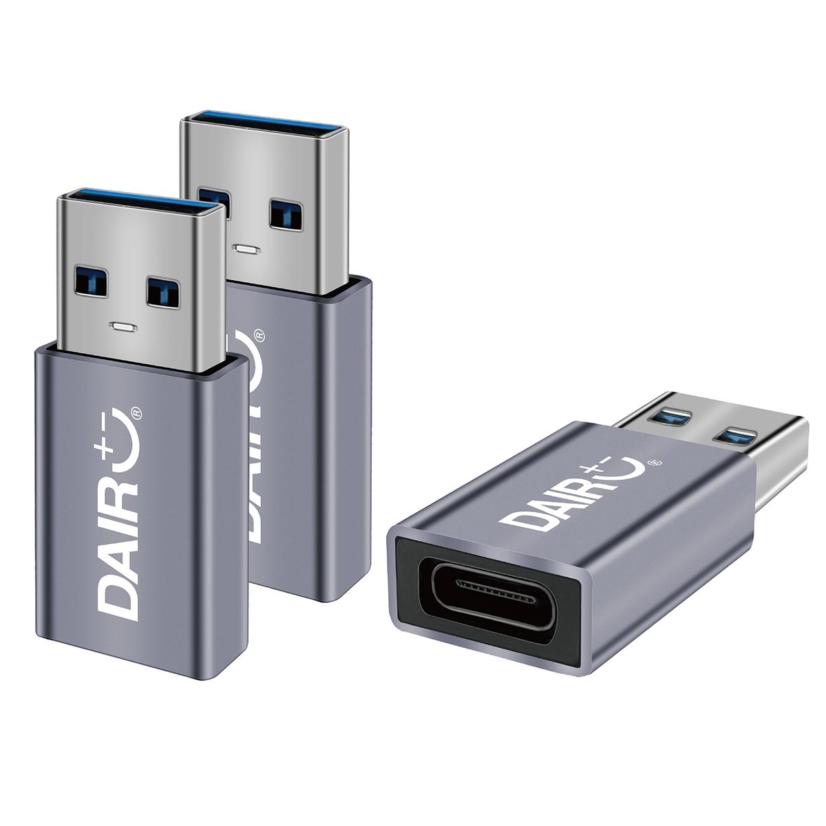 DAIRU - Set 3 piezas adaptador USB a tipo C 3.0