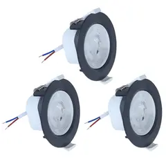 DAIRU - Pack 3 Paneles Led negros 6,5W Luz Fría