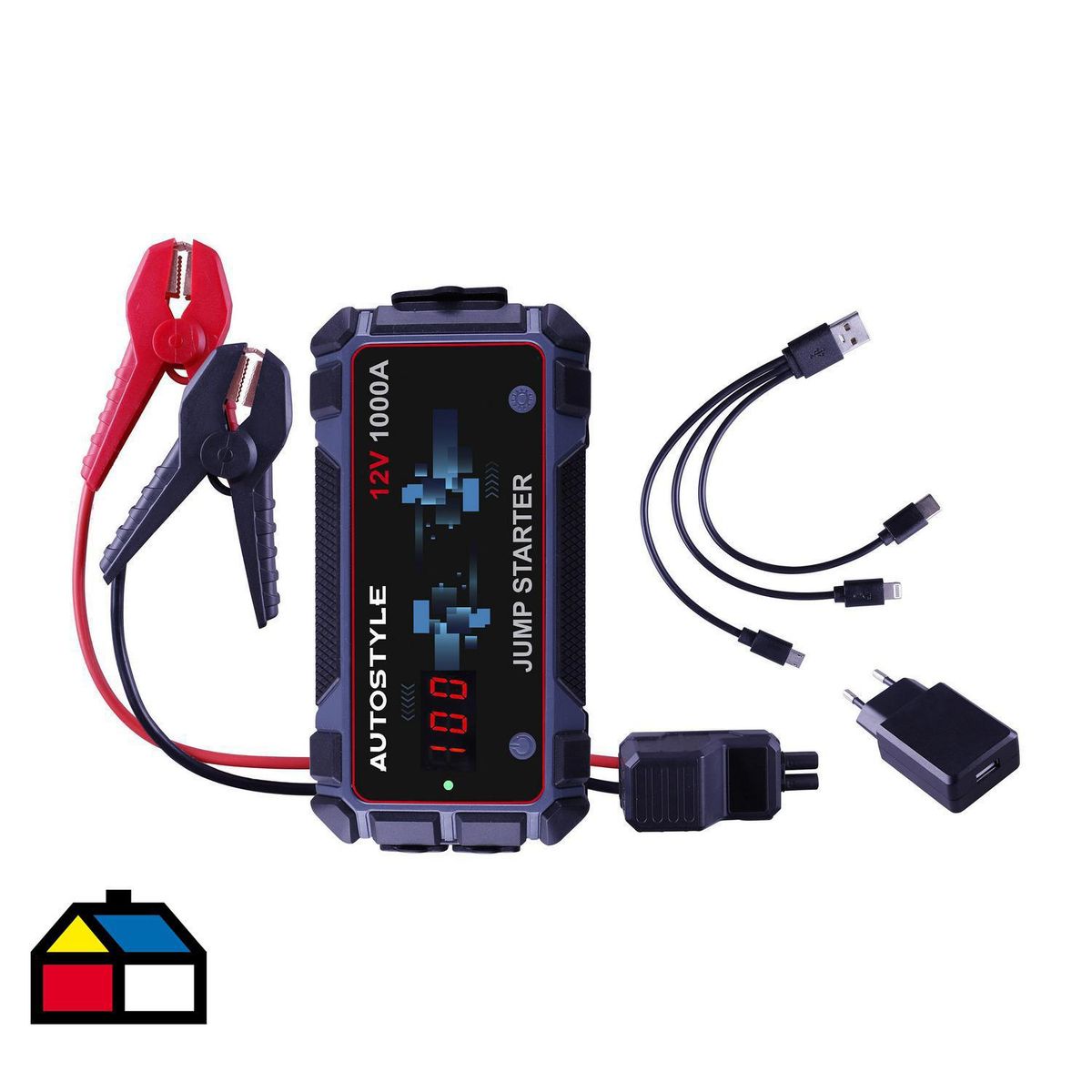 AUTOSTYLE - Partidor de Batería para Auto 12.000 Mah