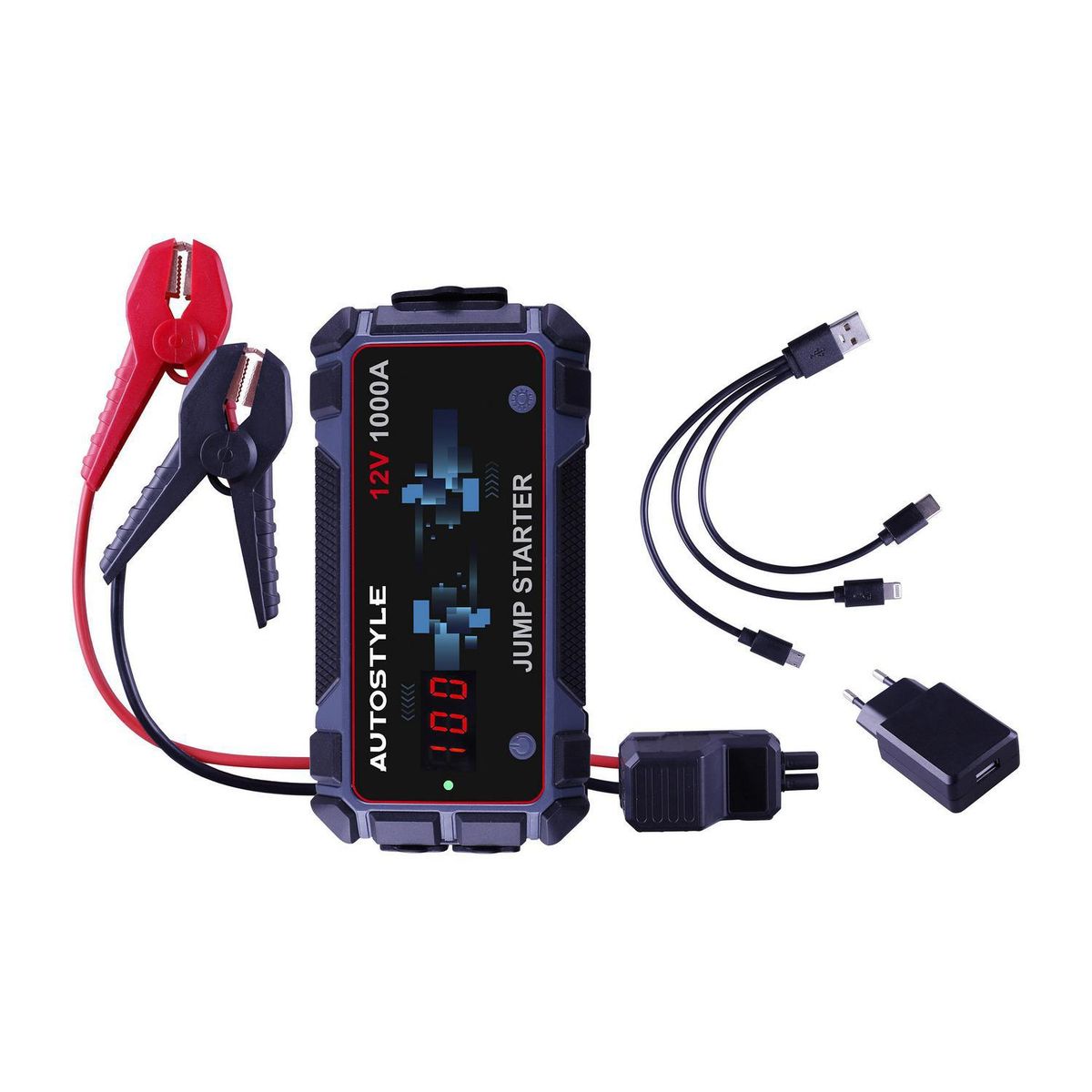 AUTOSTYLE - Partidor de Batería para Auto 12.000 Mah