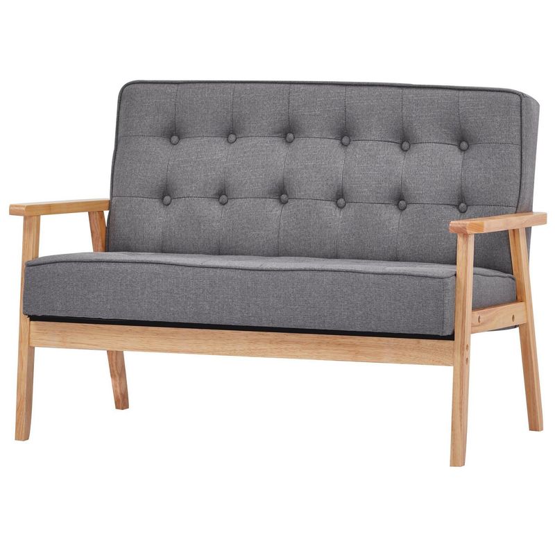 JUST HOME COLLECTION - Sofá 2 cuerpos FDR-LCY-09-P2 113x77.5x67 cm Gris