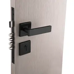 FIXSER - Cerradura embutida Cerradura de acceso Manilla Embutida Negro