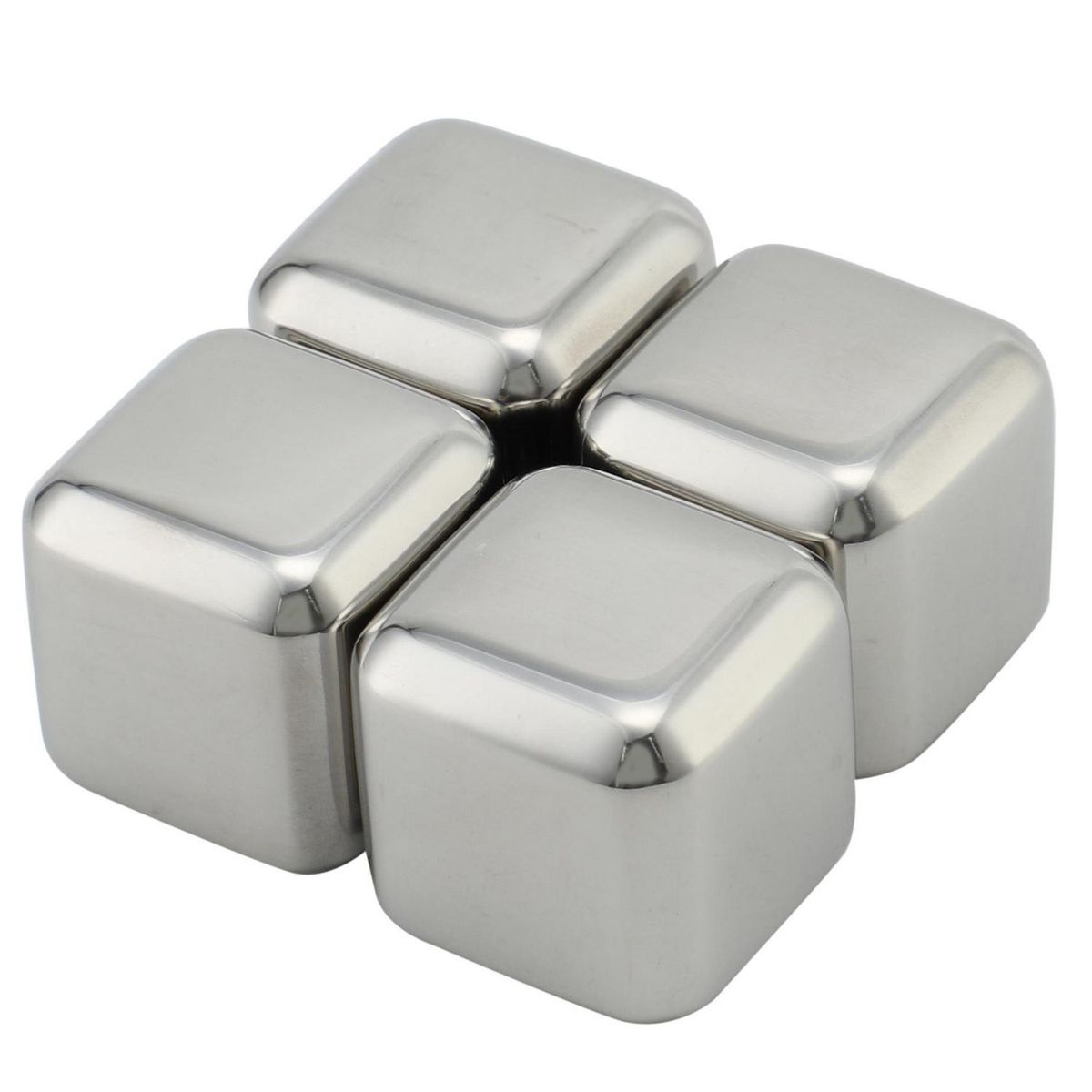 JUST HOME COLLECTION - Juego 4 cubitos de hielo inox