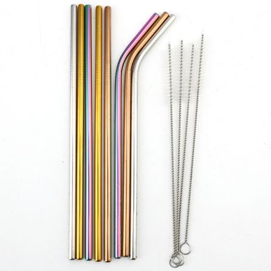 Set 8 pajitas acero inoxidable + 4 cepillos