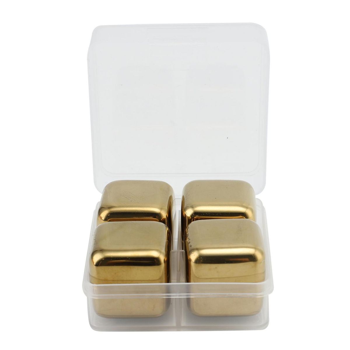 JUST HOME COLLECTION - Juego 4 cubitos de hielo dorado
