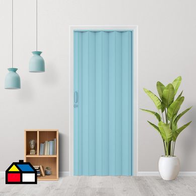 Puerta plegable PVC modelo Milano 90x200 cm color azul