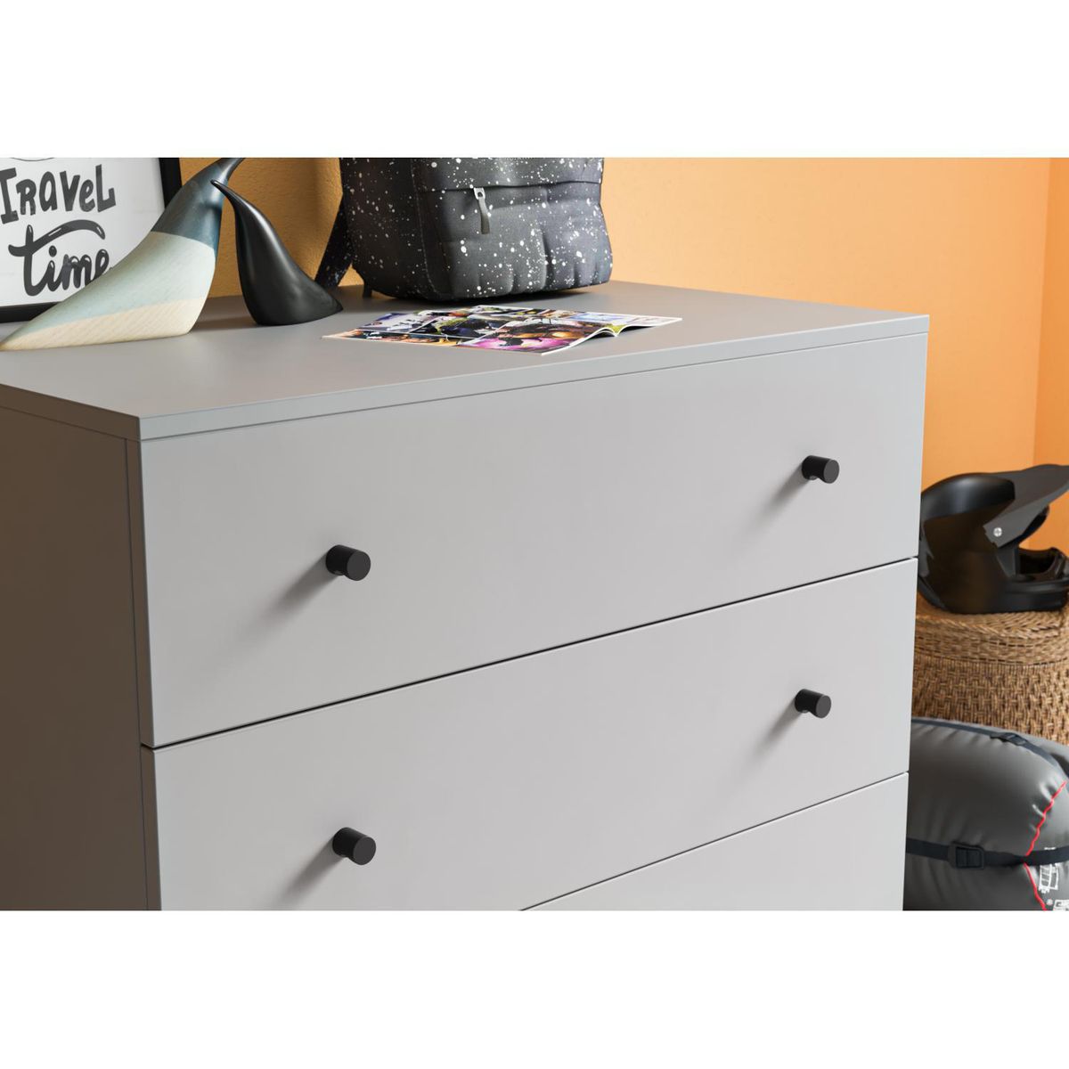 FIXSER - Pack 10 pomos 20mm zamak negro