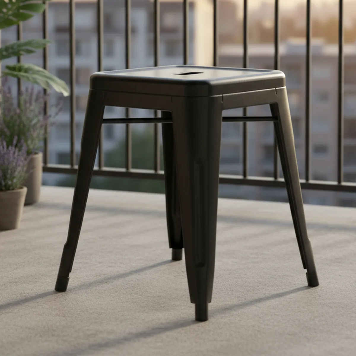 JUST HOME COLLECTION - Piso Apilable Tolix Negro 46x30.5x30.5 cm