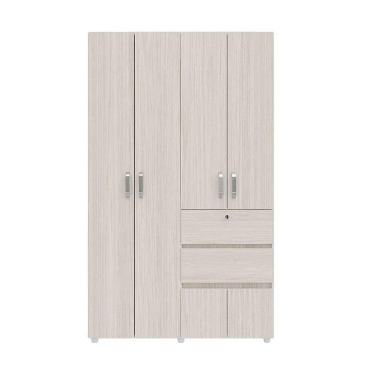 JUST HOME COLLECTION - Clóset Niebla 4 Puerta(s) 2 Cajón(es) 1 Repisa(s) 120x200x50 cm Blanco