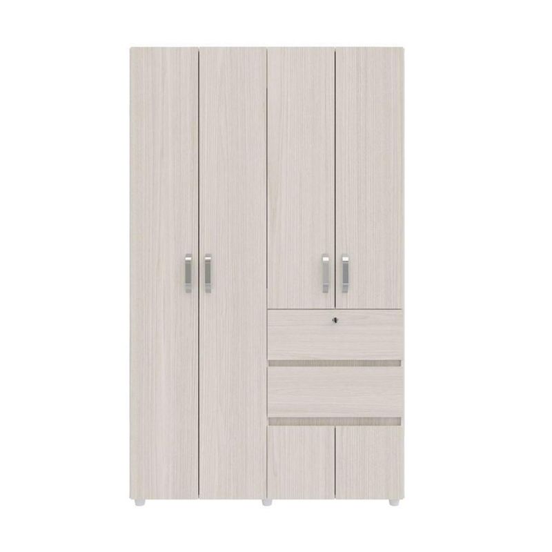 JUST HOME COLLECTION - Clóset Niebla 4 Puerta(s) 2 Cajón(es) 1 Repisa(s) 120x200x50 cm Blanco