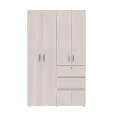 JUST HOME COLLECTION - Clóset Niebla 4 Puerta(s) 2 Cajón(es) 1 Repisa(s) 120x200x50 cm Blanco