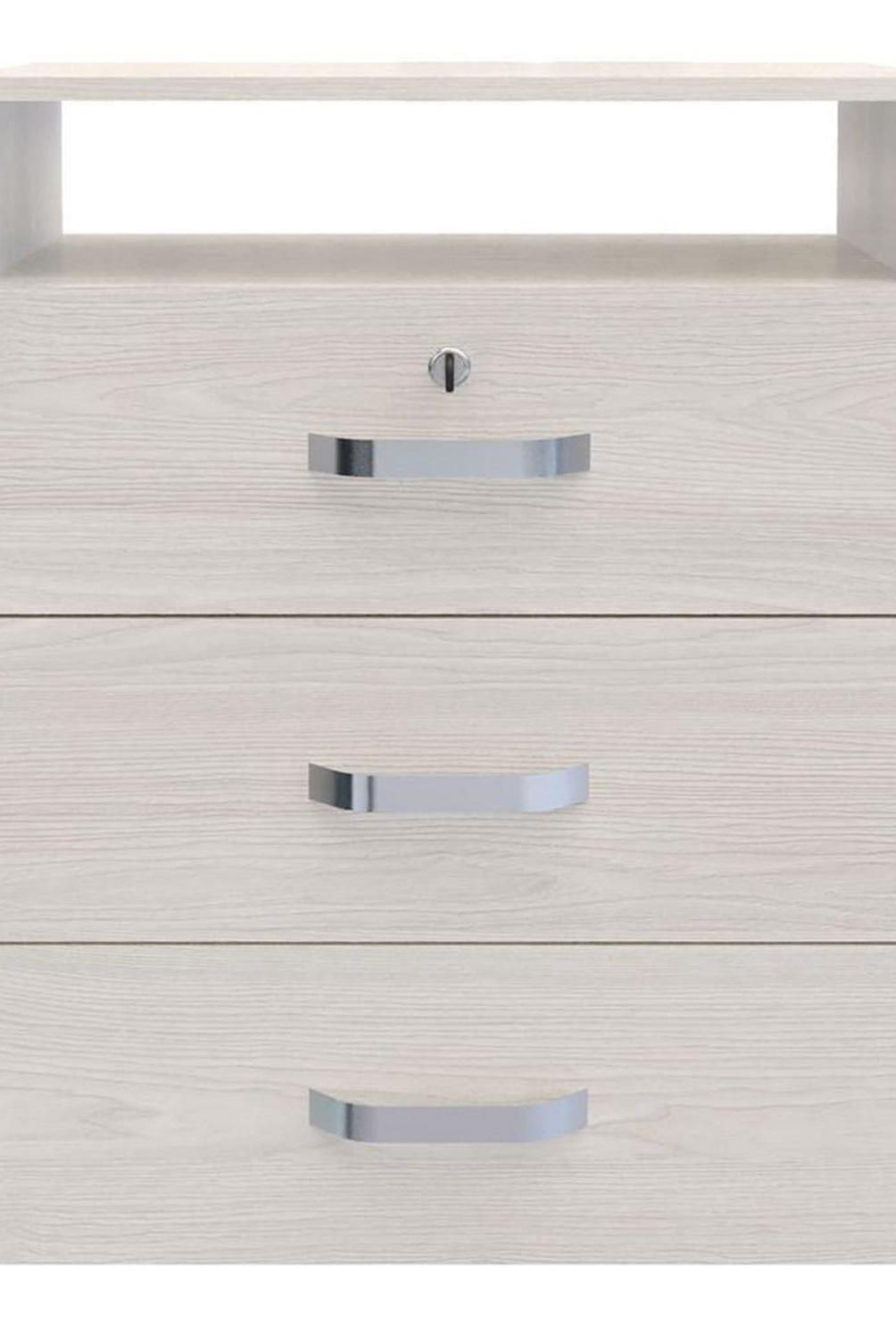 JUST HOME COLLECTION - Cómoda 3 Cajón(es) Niebla 60x80x36.3 cm Blanco
