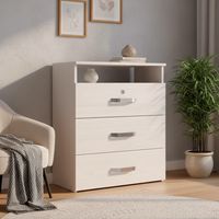 Cómoda 3 Cajón(es) Niebla 60x80x36.3 cm Blanco