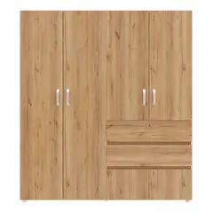 JUST HOME COLLECTION - Clóset Duna 4 Puerta(s) 2 Cajón(es) 4 Repisa(s) 180x200x50 cm Blanco