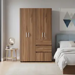 JUST HOME COLLECTION - Clóset Gales 4 Puerta(s) 2 Cajón(es) 1 Repisa(s) 120x200x50 cm Gales/Wengué