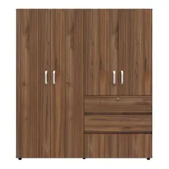 JUST HOME COLLECTION - Clóset Gales 4 Puerta(s) 2 Cajón(es) 4 Repisa(s) 180x200x50 cm Gales/Wengué