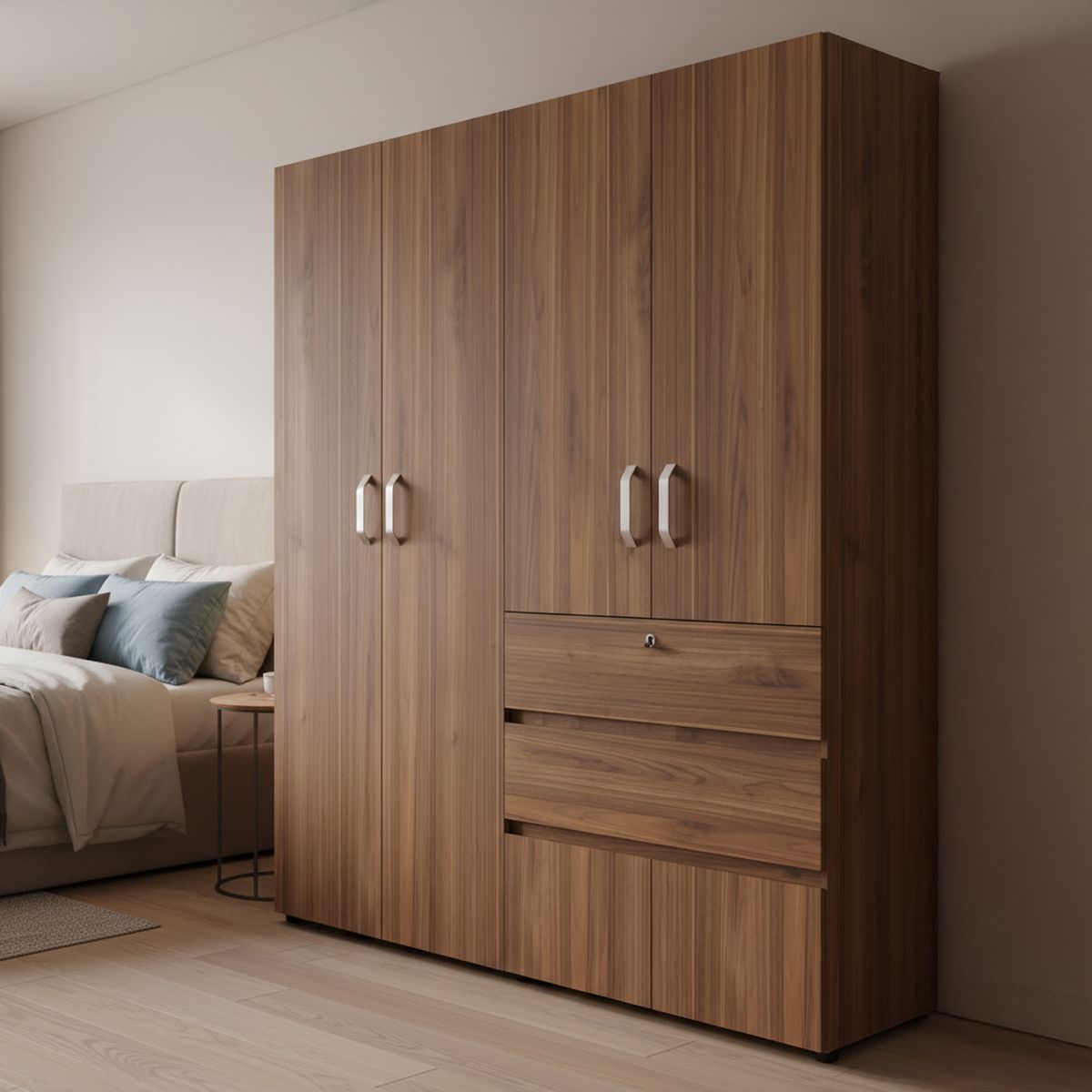 JUST HOME COLLECTION - Clóset Gales 4 Puerta(s) 2 Cajón(es) 4 Repisa(s) 180x200x50 cm Gales/Wengué
