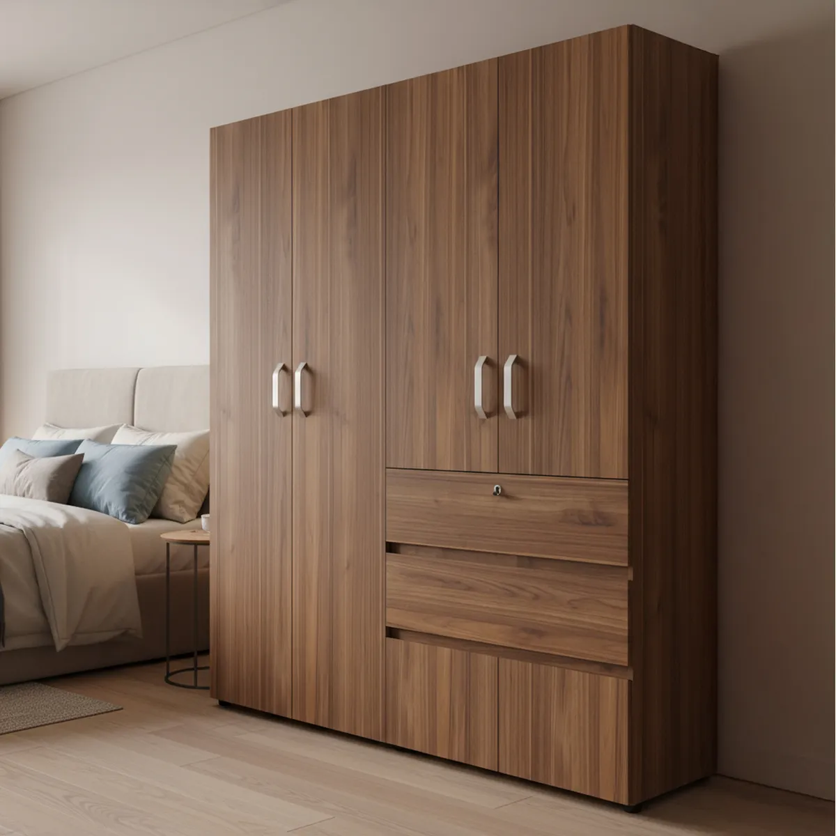 JUST HOME COLLECTION - Clóset Gales 4 Puerta(s) 2 Cajón(es) 4 Repisa(s) 180x200x50 cm Gales/Wengué