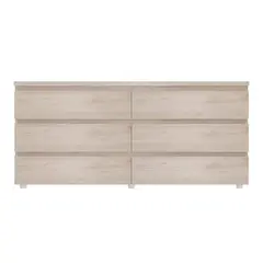 JUST HOME COLLECTION - Cómoda 6 Cajón(es) Niebla 150x70x40 cm Gris/Plata