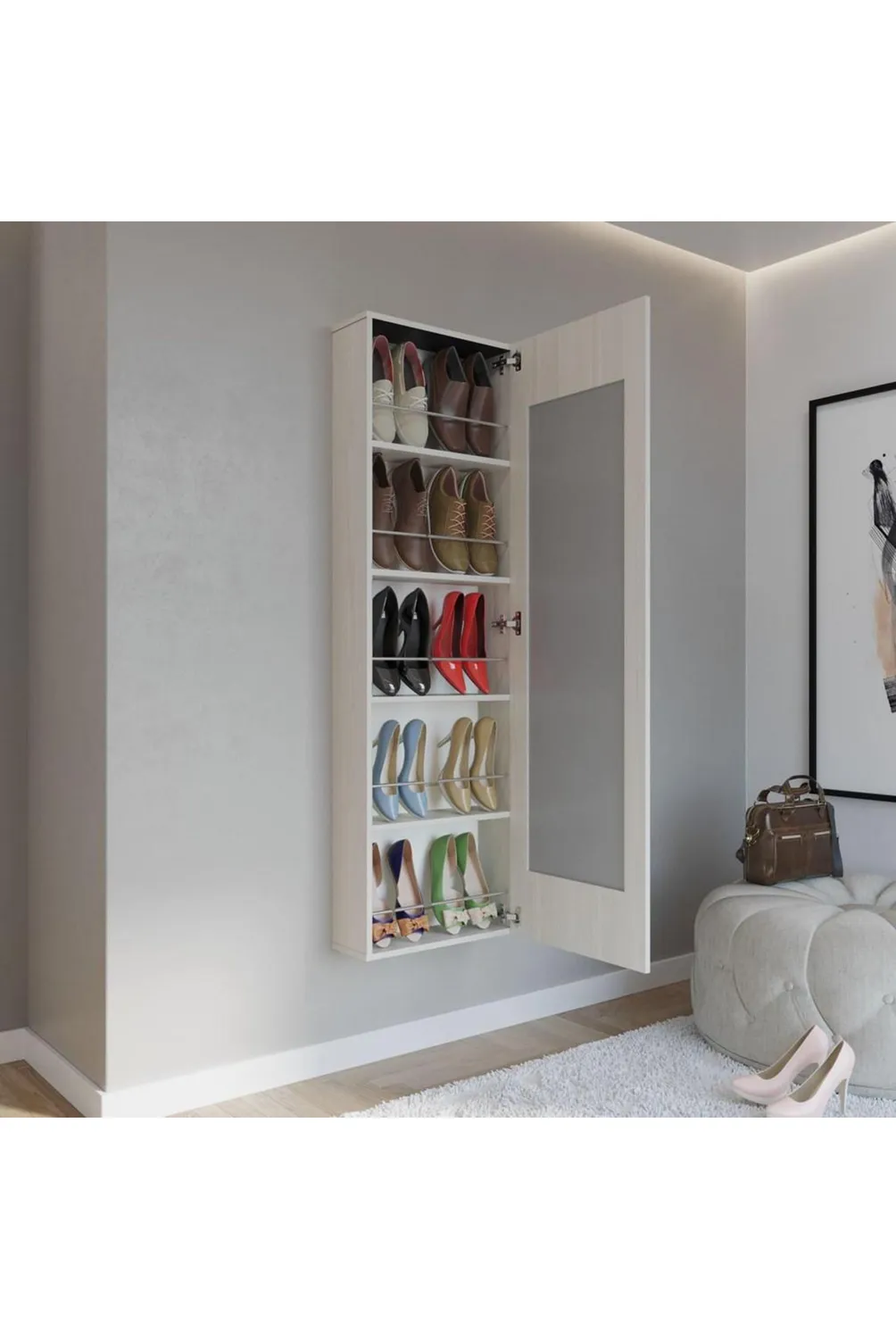apt-005　APT-013 JUST HOME COLLECTION Zapatera Melamina 5 Nivel(es) 47.6x156x17.3