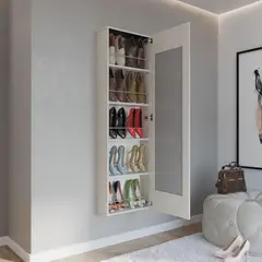 JUST HOME COLLECTION - Zapatera Melamina 5 Nivel(es) 47.6x156x17.3 cm Niebla