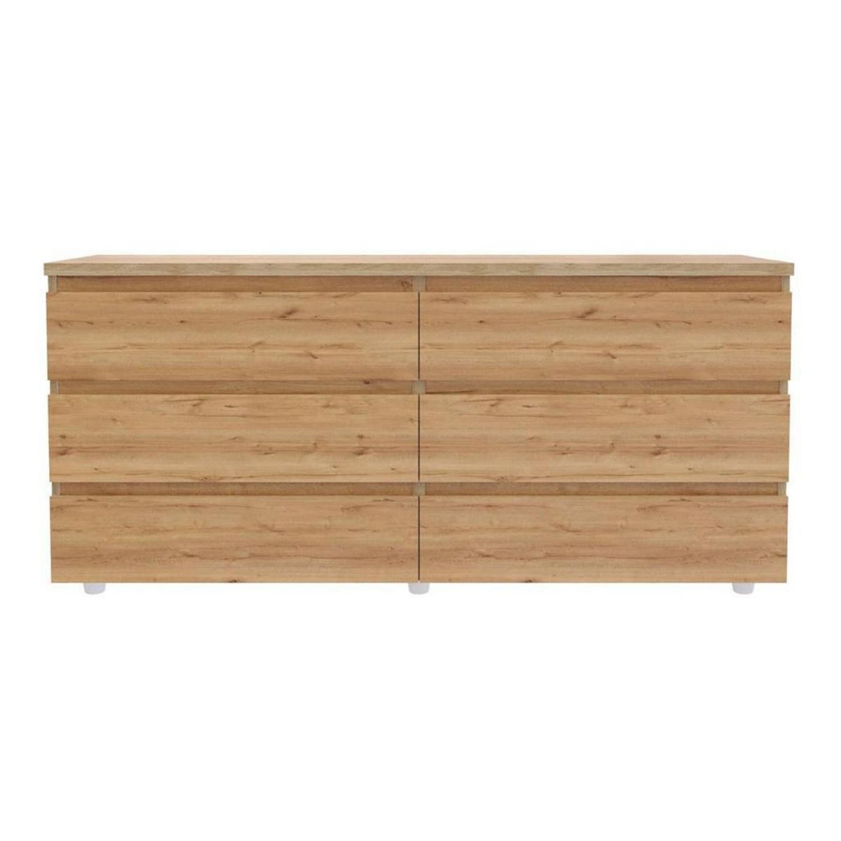 JUST HOME COLLECTION - Cómoda 6 Cajón(es) Duna 150x70x40 cm Blanco