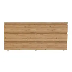 JUST HOME COLLECTION - Cómoda 6 Cajón(es) Duna 150x70x40 cm Blanco