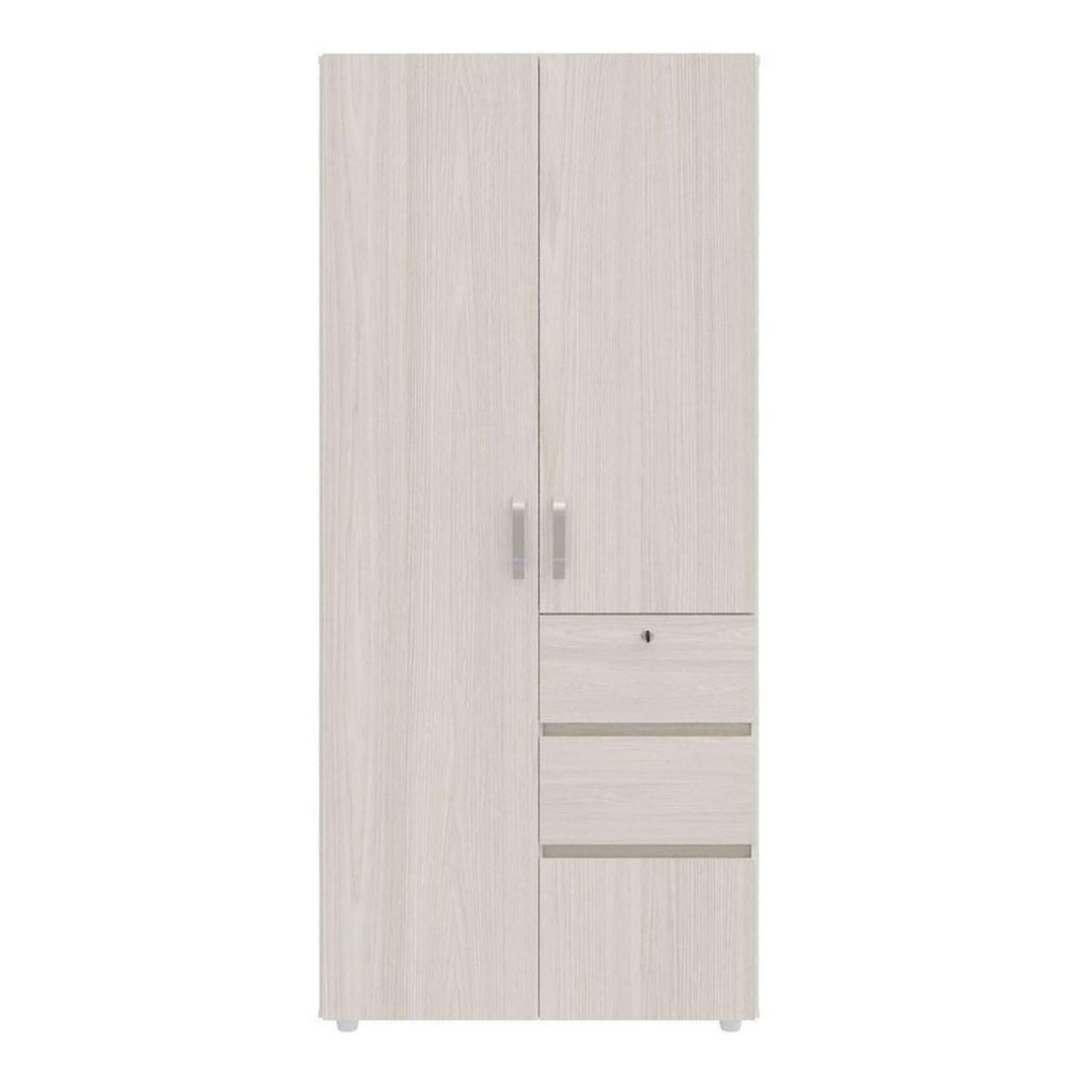 JUST HOME COLLECTION - Clóset Niebla 2 Puerta(s) 2 Cajón(es) 3 Repisa(s) 90x200x50 cm Blanco