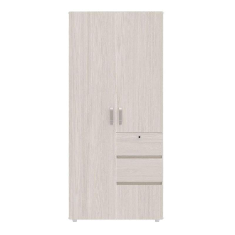 JUST HOME COLLECTION - Clóset Niebla 2 Puerta(s) 2 Cajón(es) 3 Repisa(s) 90x200x50 cm Blanco