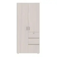 JUST HOME COLLECTION - Clóset Niebla 2 Puerta(s) 2 Cajón(es) 3 Repisa(s) 90x200x50 cm Blanco