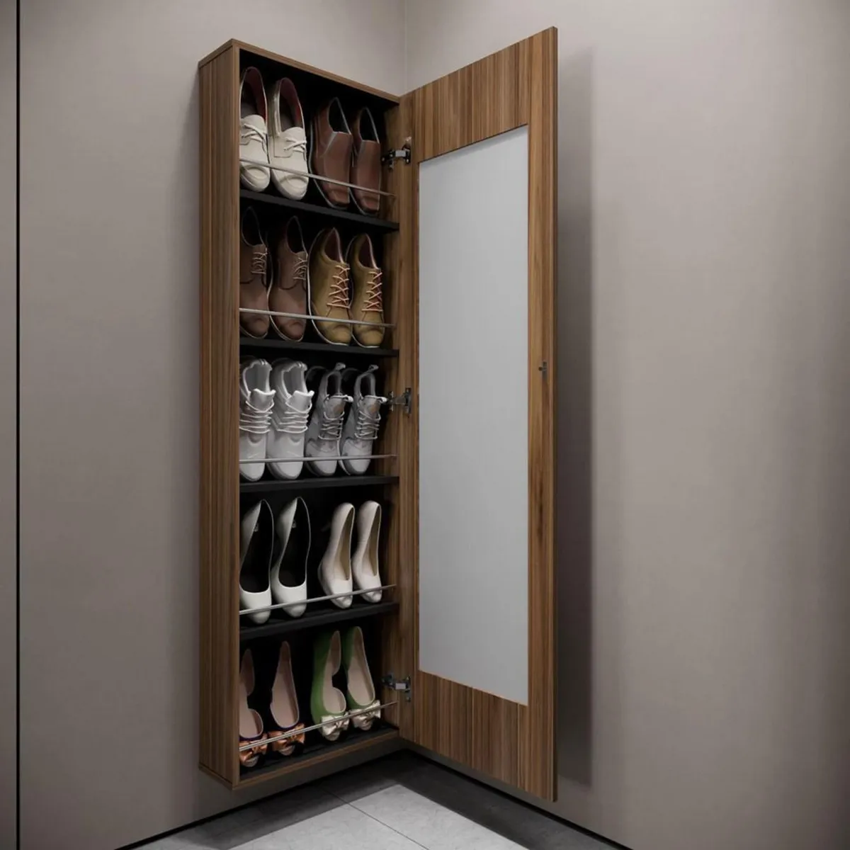 JUST HOME COLLECTION - Zapatera Aglomerado 5 Nivel(es) 47.6x156x17.3 cm Gales/Wengué