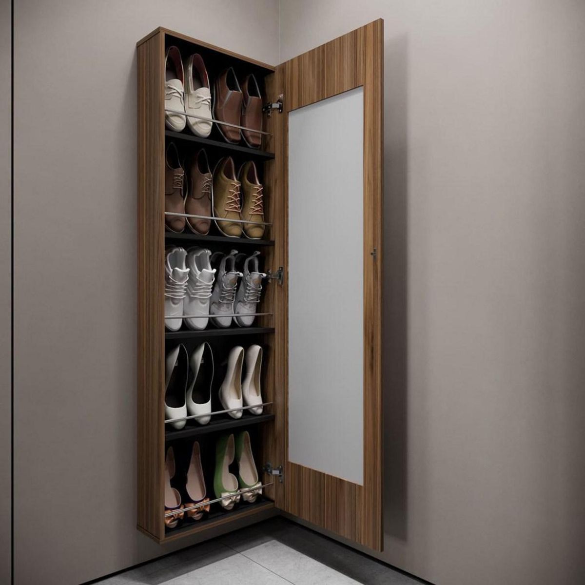 JUST HOME COLLECTION - Zapatera Aglomerado 5 Nivel(es) 47.6x156x17.3 cm Gales/Wengué