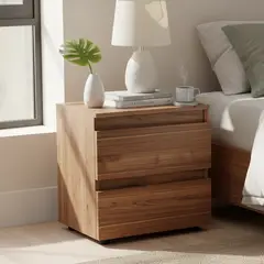 JUST HOME COLLECTION - Velador 2 Cajón(es) Gales 45x47.6x33.6 cm Wengue