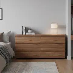 JUST HOME COLLECTION - Cómoda 6 Cajón(es) Gales 150x70x40 cm Wengue