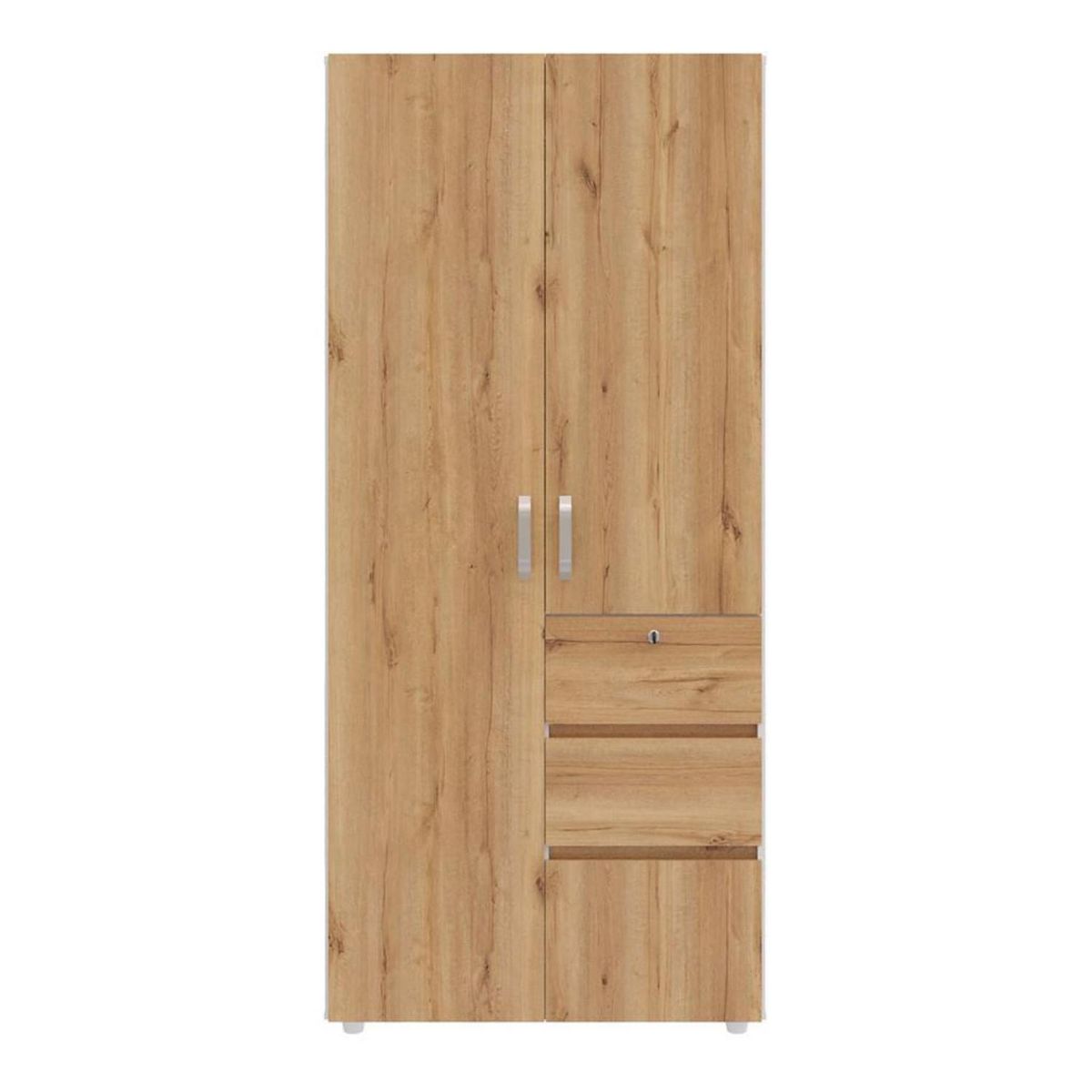 JUST HOME COLLECTION - Clóset Duna 2 Puerta(s) 2 Cajón(es) 3 Repisa(s) 90x200x50 cm Blanco