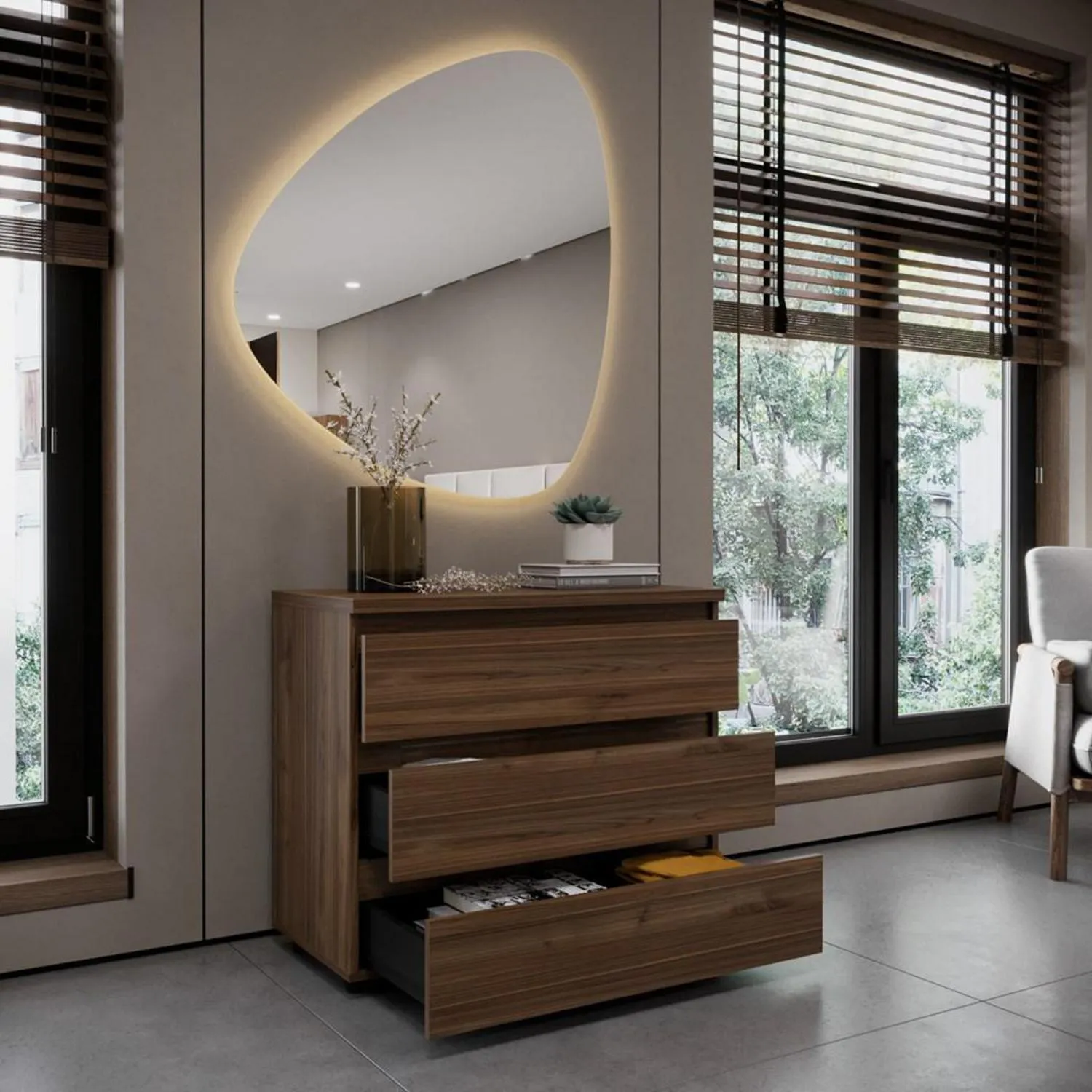 Cómoda 3 Cajón(es) Gales 80x70x40 cm Wengue | Sodimac - Falabella